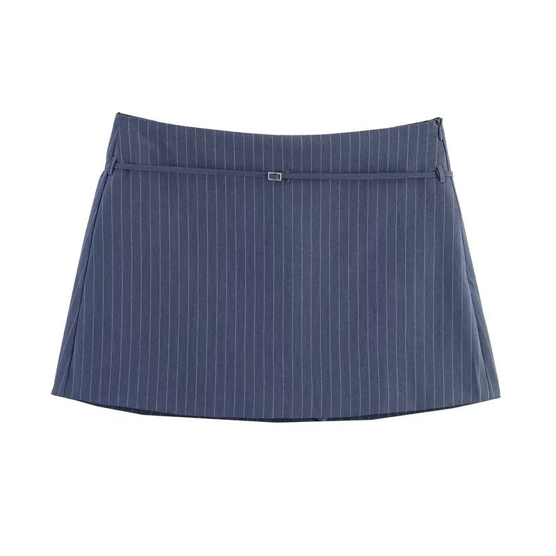 SOERA Jessica Side Zip Skort with Belt Details - Skirts -  Blue XS